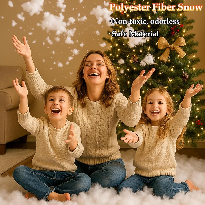 Pextian Christmas Fake Snow Decor, Fluffy Artificial Snow Fake Snow Decoration, Flame Resistant Indoor Cotton Snow Blanket for Xmas Village, Nativity, Xmas Tree, Crafts, Photo Prop, Xmas Decorations (5.6OZ) - Image 3